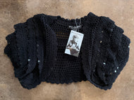 Vintage Betsey Johnson New York Sequin Knit Shrug | Tag Size S/M