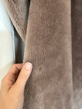 Vintage faux fur hooded trench coat