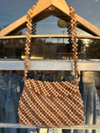Vintage Ann Robin Beige/Peach Beaded Purse