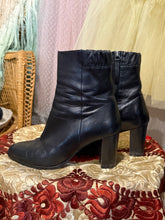 Vintage Grigiarancio black leather heeled ankle boots | 38