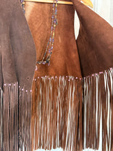 70’s Brown Suede Beaded Fringe vest | small