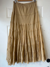 Vintage Beige Tiered Maxi Skirt|Size M/L
