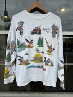 Vintage 80s/90s Skyline Drive Virginia All Over
Print Raccoon Sweatshirt|XL