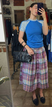 Vintage 80’s Purple Plaid Midi Skirt|S/M
