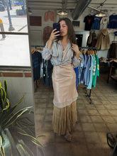 Vintage Beige Tiered Maxi Skirt|Size M/L