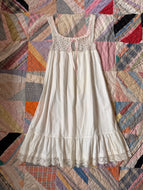 Antique Edwardian Cotton Crochet Slip | sm/m