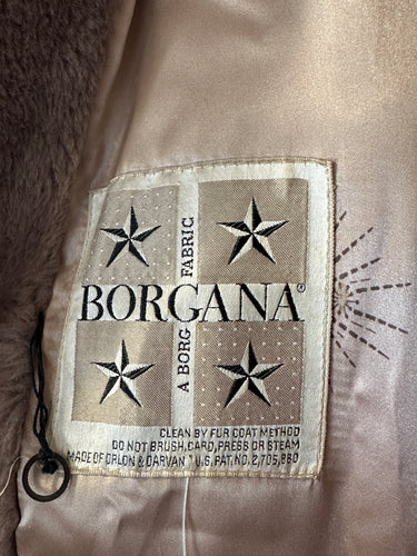 Vintage faux fur hooded trench coat