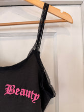 80’s Sleeping Beauty Cropped Lace Trim Tank | medium