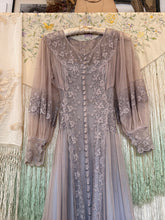 Rare! 30’s 40’s Lavender Net Lace Gown | xxs