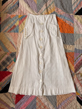 40’s 50’s White Cotton Button Front Midi Skirt w/ Utility Patch Pockets | small