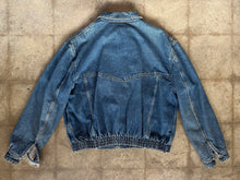Vintage 90s Levi's Plaid Flannel Lined Denim Bomber Jacket|XL
