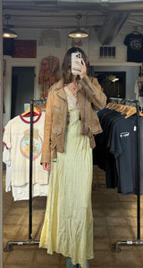 Vintage Diamond Leather light brown leather moto jacket | M