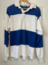 Vintage Timberland Rugby Polo Shirt Blue + White Stripe|M