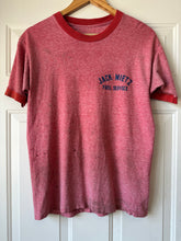 Vintage 70s Jack Mietz Fuel Service Red Ringer Distressed T-Shirt|Size S/M