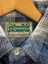 Vintage Pearl Snap Blue Flannel|Large