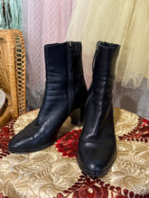 Vintage Grigiarancio black leather heeled ankle boots | 38