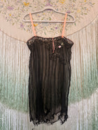 1920’s Black Silk Chiffon Step-In Romper | small