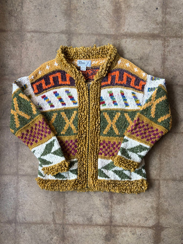 Vintage Wool Zip Up Sweater | X-Large