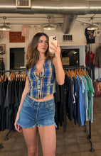 60’s Madras Plaid Taffeta Vest | Xs/Sm