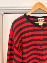 90’s BDP Red & Black Cotton Stripe Crop Long Sleeve | Medium