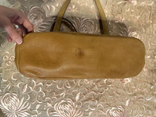 Vintage Fossil tan leather shoulder bag with silver hardware