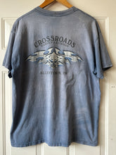 Vintage Harley-Davidson Eagle Wings Faded Blue Biker Graphic Tee|L