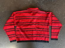 Vintage 1970s Tejidos Vasval Striped Knit Polo Crop Sweater|Medium