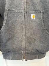 Vintage Y2K Carhartt, gray heavy lined zip up hoodie | small￼