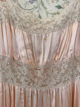 Antique 30’s Iris Silk & Rayon Peach Peignoir Robe Slip Set | sm/m