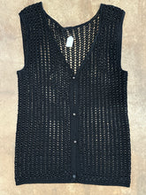 Vintage crochet beaded vest cardigan- S/M