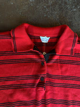 Vintage 1970s Tejidos Vasval Striped Knit Polo Crop Sweater|Medium