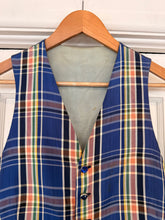 60’s Madras Plaid Taffeta Vest | Xs/Sm