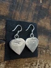 Vintage sterling silver + blue lapis heart earrings