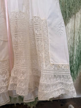 Antique Edwardian Layered lace embroidered petticoat skirt | xs