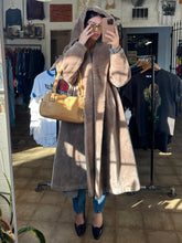 Vintage faux fur hooded trench coat