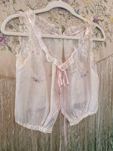 Antique Edwardian Cotton Lace Embroidered Corset Cover | Sm/M