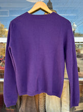 Vintage Ralph Lauren purple wool cardigan sweater- medium