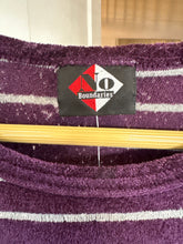 Vintage purple & gray stripe terry cloth tee