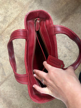 Vintage Coach Red Leather Bleecker Satchel Bag
