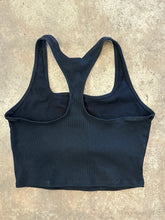 Black crop tank top|size large