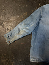Vintage 60s Distressed Denim Blanket Lined Chore Coat|Large