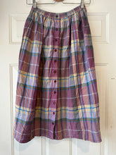 Vintage 80’s Purple Plaid Midi Skirt|S/M