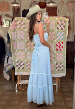 70’s Pale Blue Prairie Dress | M/L