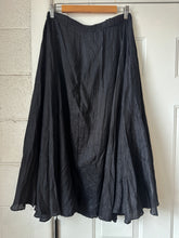 Vintage Black Silk Maxi Skirt|M