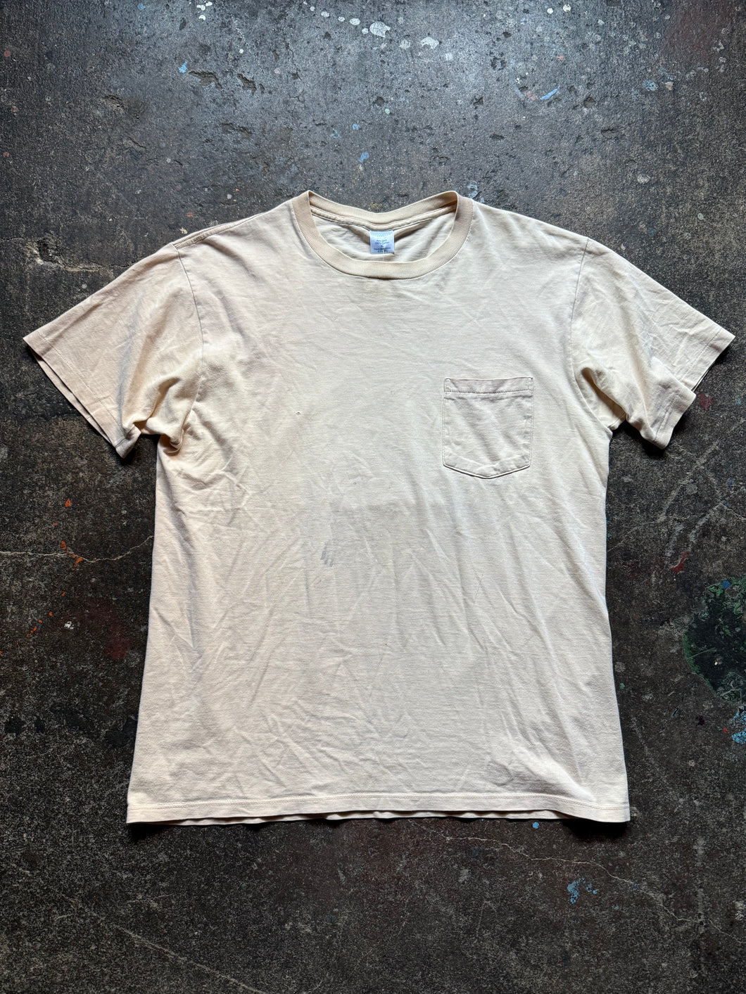 Vintage town craft tan blank pocket tee | XL