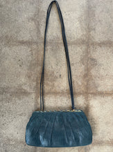 Vintage 80s Judith Leiber Reptile Purse in Deep Teal
