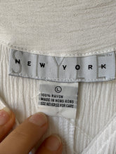 Vintage 90s Plissé Textured Button-Front Tunic Shirt in White|Large
