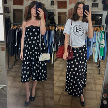 Vintage Polka Dot Black + White Maxi Skirt