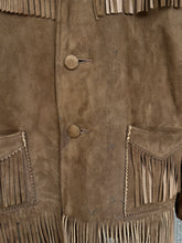 Vintage 1960s Jo-O-Kay Brown Suede Fringe Western Jacket|Medium