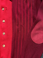 Vintage 50’s Damon Red Two Tone Stripe Wool cardigan | Medium